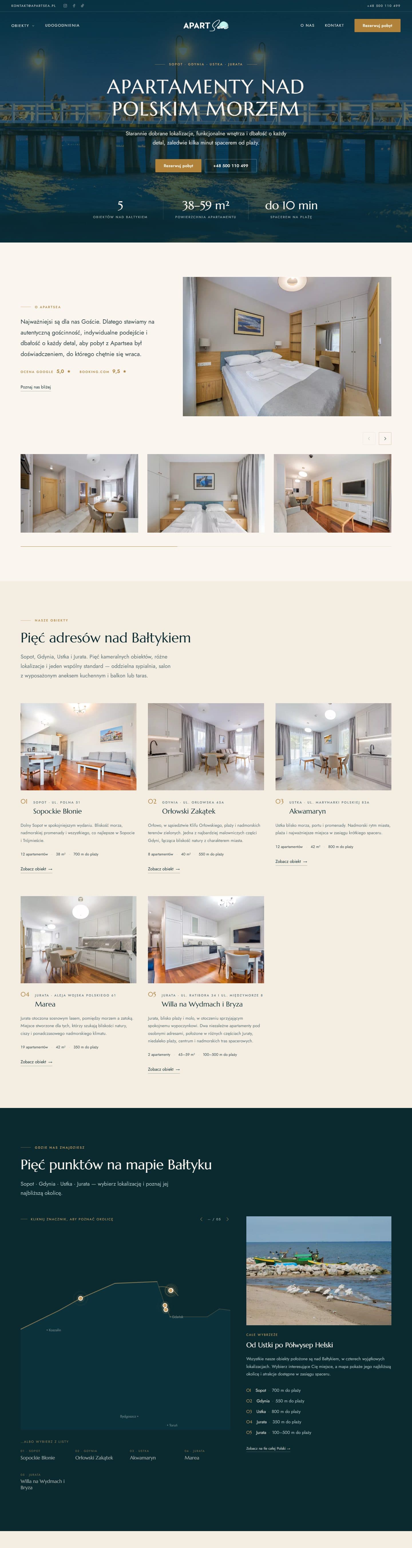 apartsea.pl — full home page screenshot