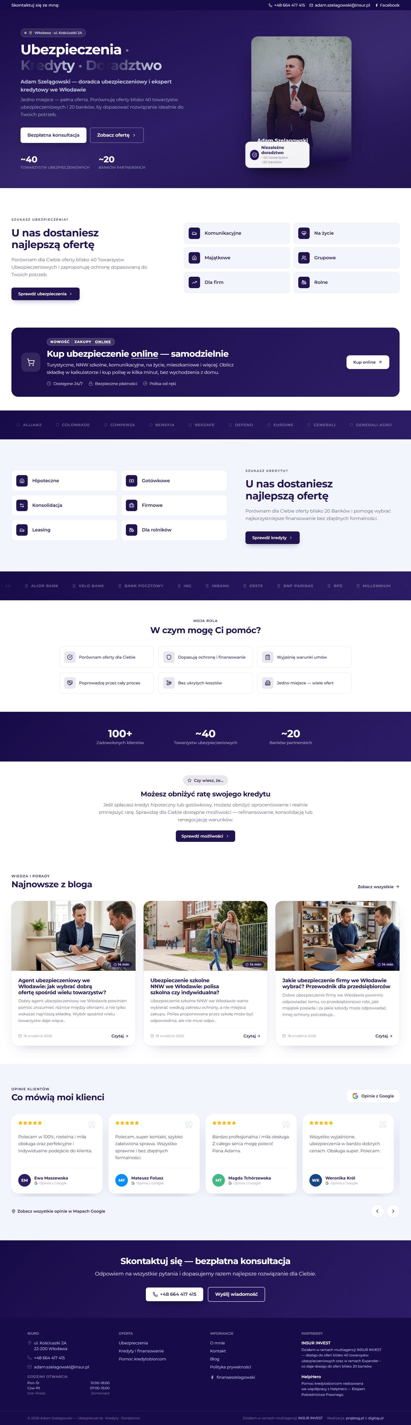 finanseszelagowski.pl — full home page screenshot